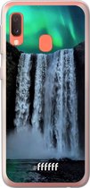 Samsung Galaxy A20e Hoesje Transparant TPU Case - Waterfall Polar Lights #ffffff
