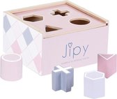 Jipy Houten Vormenstoof + 4 Blokken Roze