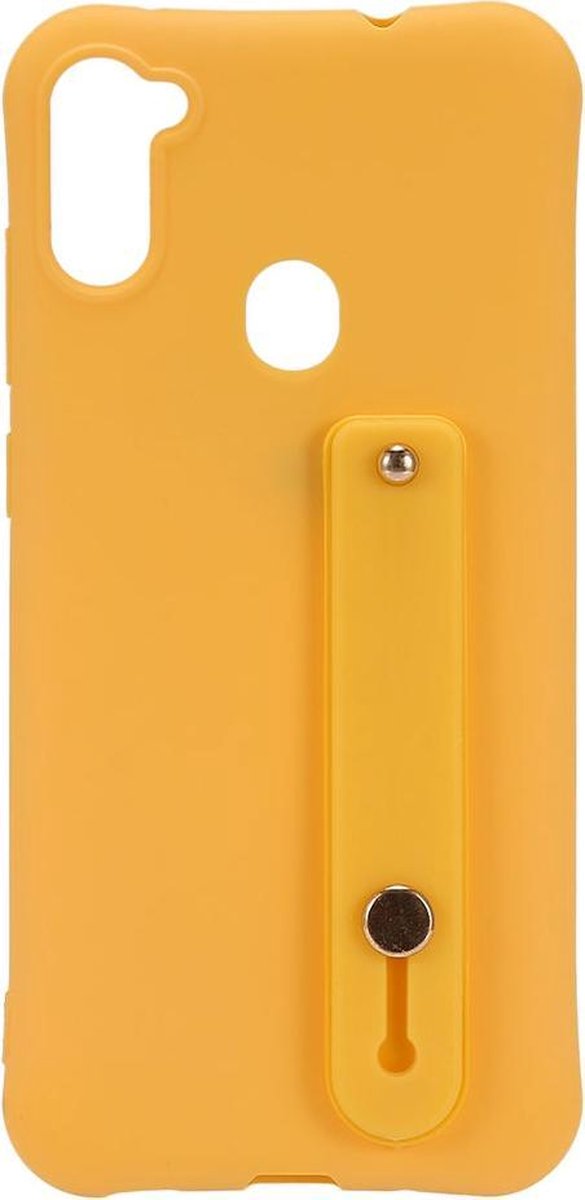 Shop4 - Geschikt voor Samsung Galaxy A11 Hoesje - Zachte Back Case Mat met Grip Mat Geel