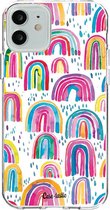 Casetastic Apple iPhone 12 / iPhone 12 Pro Hoesje - Softcover Hoesje met Design - Sweet Candy Rainbows Print