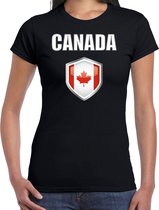 Canada landen t-shirt zwart dames - Canadese landen shirt / kleding - EK / WK / Olympische spelen Canada outfit M