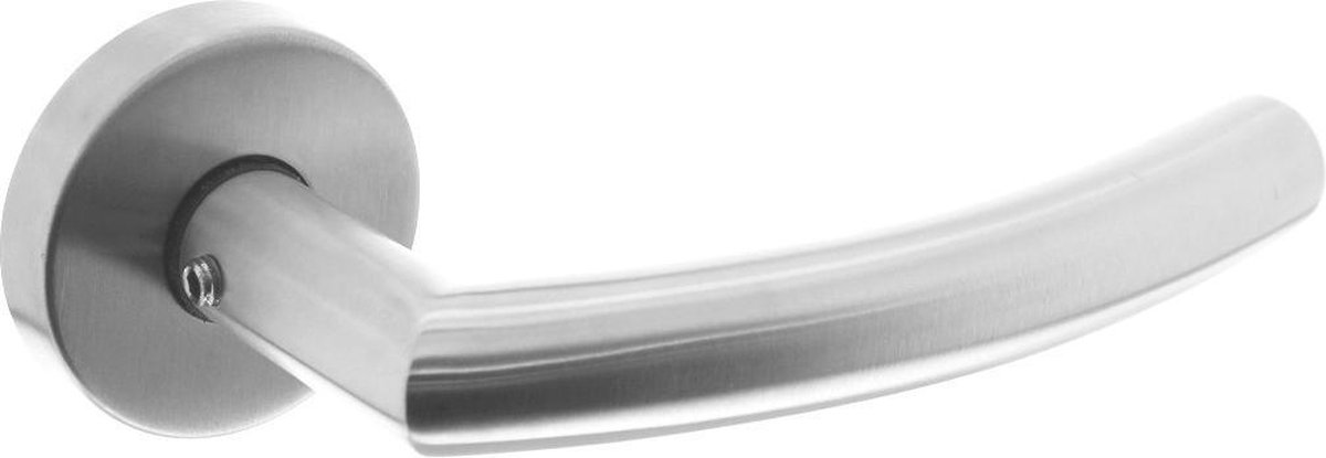 Intersteel Deurkruk Half Rond met rozet ø51x10,5 mm rvs geborsteld