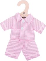 Bigjigs - Pyjama voor pop - Roze/wit gestreept - 35cm