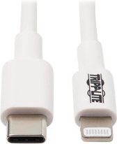Tripp-Lite M102-003-WH USB-C Sync / Charge Cable with Lightning Connector - M/M, USB 2.0, White, 3 ft. (0.9 m) TrippLite