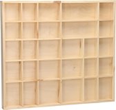 Houten letterbak rechthoek groot - L 45 CM x B 40 CM x D 3,2 CM - 28 Compartimenten