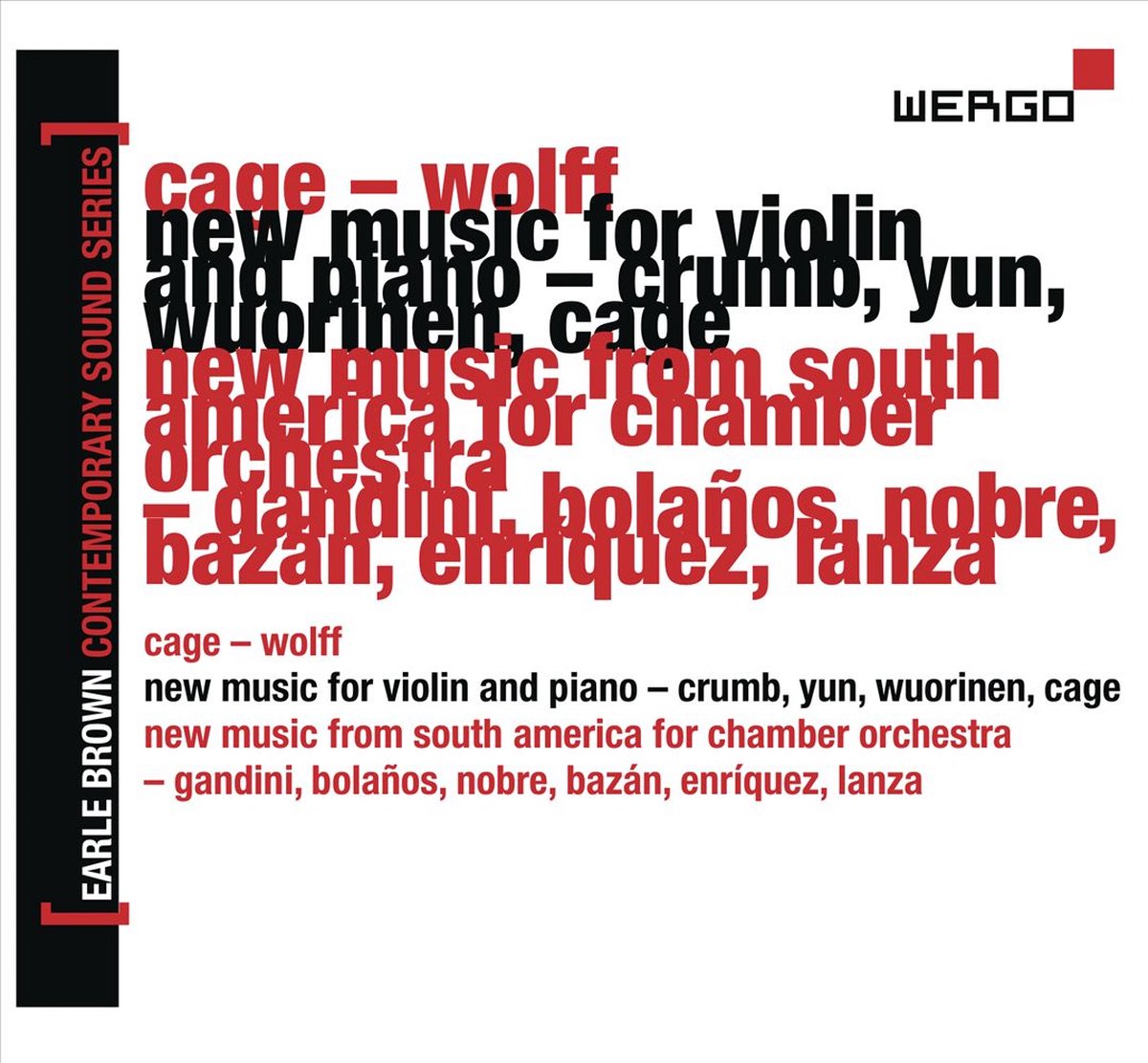 Cage/Wolff: New Music for Violin and Piano/...