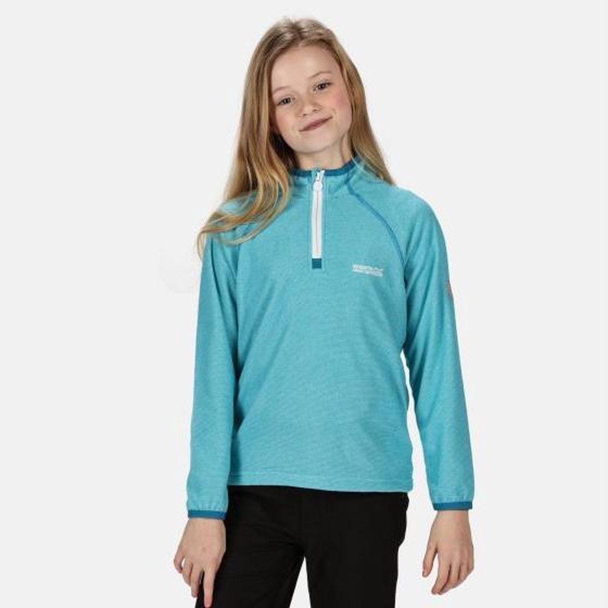 Loco Lichtgewichte ministreep Fleece met halve rits van Regatta voor Kinderen Sportjas helder Blauw