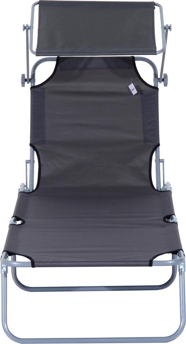 Outsunny Sunny Ligstoel Met Zonnescherm Inklapbaar G 187 X 58 X 27cm 596636772
