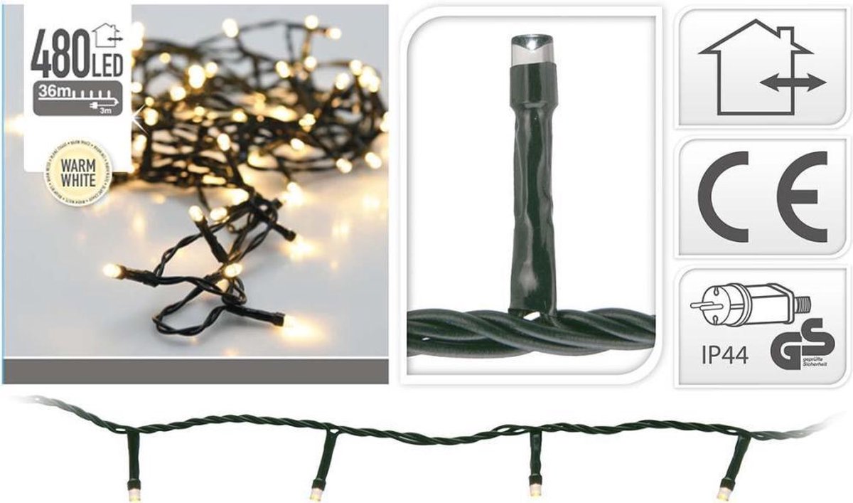 Kerstverlichting - 480 LED's - 36 meter - Warm Wit