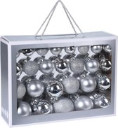 JAP Kerstballen 52 stuks - Kerstbal glas - Kerstversiering - Kerstdecoratie binnen buiten - Zilver