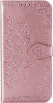 Hoesje Met Pasjeshouder Geschikt voor Samsung Galaxy A51 - Mandala Bookcase - Roze