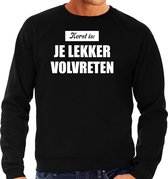 Kerst is: je lekker volvreten Kerst sweater / Kersttrui zwart voor heren - Kerstkleding / Christmas outfit S