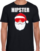 Fout Kerstshirt / Kerst t-shirt Hipster Santa zwart voor heren- Kerstkleding / Christmas outfit 2XL