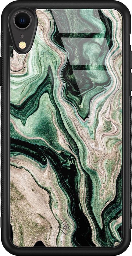 Vitre de protection pour iPhone XR - Vagues vertes, Apple iPhone XR, Coque arrière