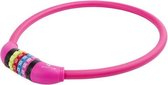 M-wave cijfer-kabelslot silicone roze 65cm12mm