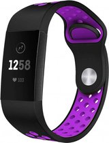 123Watches.nl Fitbit charge 3 sport band - zwart paars - ML
