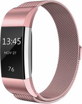 charge 2 milanese band - roze - Geschikt voor Fitbit - ML - Horlogeband Armband Polsband