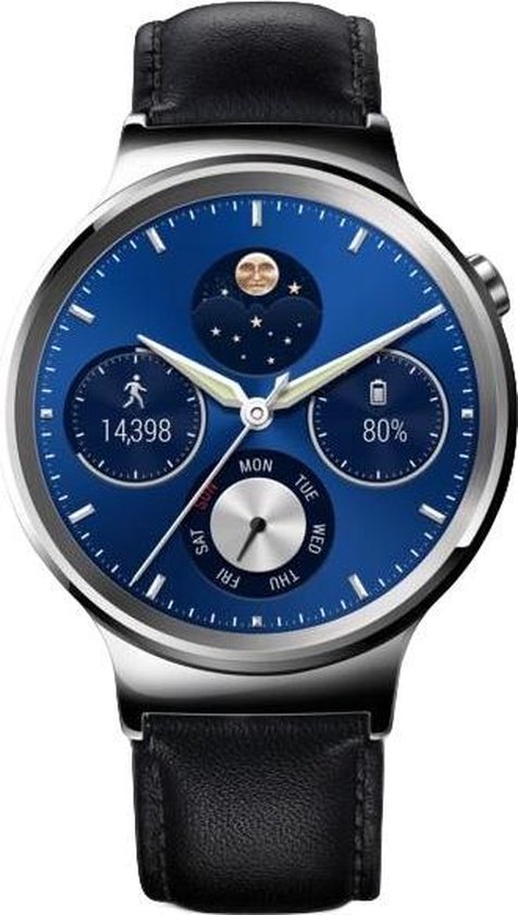 Watch W1 Smartwatch - met Lederen Band - Zilver bol.com