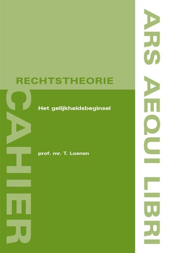 Ars Aequi Cahiers rechtstheorie 2 - Het gelijkheidsbeginsel - cover