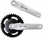 Miranda beta 1 crankstel met disc 95mm 33 tands crank gepolijst zwart