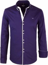 Carisma Italiaans Overhemd met Stiknaad in de boord Blauw - XL