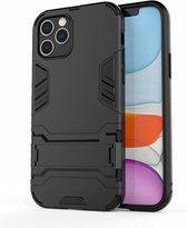 Armor Kickstand Back Cover - iPhone 12 / 12 Pro Hoesje - Zwart