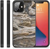 Housse iPhone 12 Mini Mobile Phone Case avec bord noir Stone