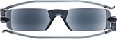 Zonneleesbril Nannini compact opvouwbaar-Zwart-+3.00