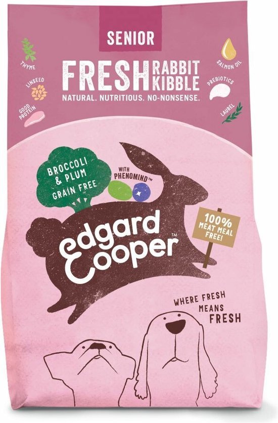 4x Edgard & Cooper Hondenvoer Konijn – Pruim – Broccoli 2,5 kg