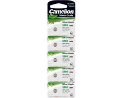 Camelion 5x SR60W - 1,55Volt Zilveroxide Knoopcellen - 1 Blister met 5 stuks
