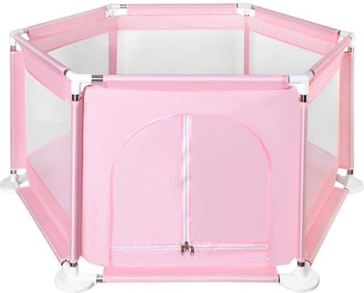 Opvouwbare speelbox voor kinderen - Babybox - Box - Playpen - Reisbox - Kruipbox - Veilige ronden hoeken - Roze - Merkloos