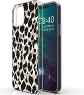iMoshion Hoesje Geschikt voor iPhone 12 Pro / 12 Hoesje Siliconen - iMoshion Design hoesje - Goud / Zwart / Golden Leopard