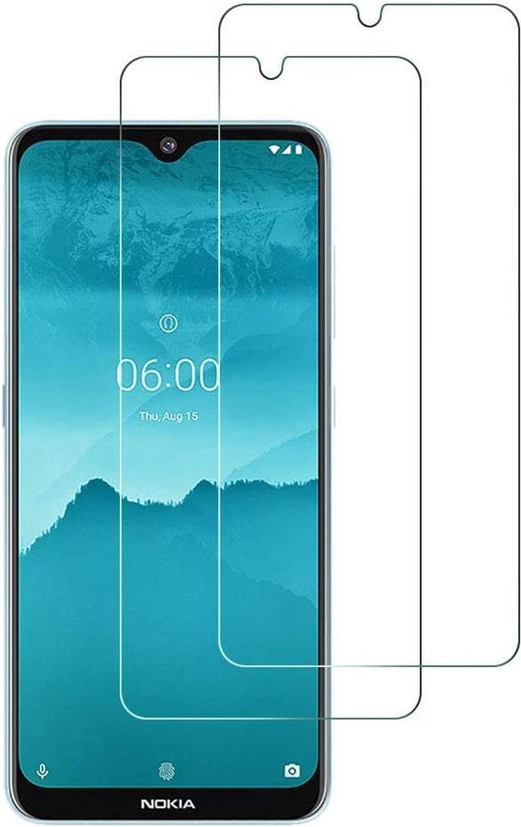Screenprotector Glas - Tempered Glass Screen Protector Geschikt voor: Nokia 7.2 - 2x