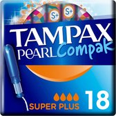 8x Tampax Pearl Compak Super Plus Tampons met Inbrenghuls 18 stuks