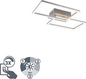 QAZQA plazas - Moderne Dimbare Plafondlamp met Dimmer - 1 lichts - L 500 mm - Staal -  Woonkamer | Slaapkamer | Keuken