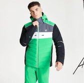 Dare2B Cipher waterdichte, geïsoleerde ski-jas met capuchon voor heren, ademende outdoorjas, levendig groen zwart