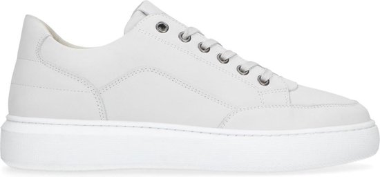 Manfield - Heren - Witte nubuck sneakers - Maat 42