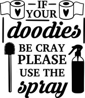 Muursticker if your doodies be cray please use the spray in de kleur zwart