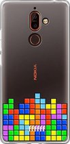 Nokia 7 Plus Hoesje Transparant TPU Case - Tetris #ffffff