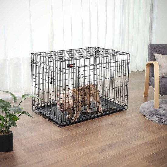 Cage caisse de transport pliante 106 x 71 x 76 cm pour chien en