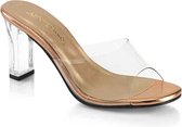 Fabulicious Muiltjes met hak -39 Shoes- ROMANCE-301 US 9 Goudkleurig/Transparant