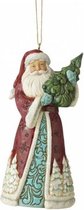 Jim Shore -Santa Holding Tree (Hanging Ornament) - Heartwood Creek - 12 cm.