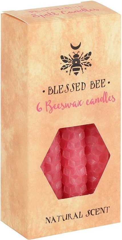 Something Different Kaars Pack of 6 Pink Beeswax Spell Candles Roze