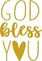 Poster - A4 - Wit Goudgeel - Christelijk - God Bless You