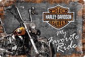 Metalen wandbord - Harley Davidson - My Favorite Ride - 20x30cm