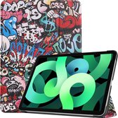 Hoes Geschikt voor iPad Air 2020 Hoes Luxe Hoesje Book Case - Hoesje Geschikt voor iPad Air 4 2020 Hoes Cover - Graffity .