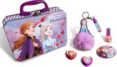 FROZEN II - Tinnen koffertje met make-up producten en sleutelhanger