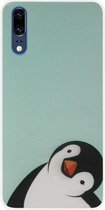 ADEL Siliconen Back Cover Softcase Hoesje Geschikt voor Huawei P20 - Pinguin