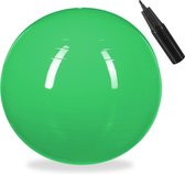 relaxdays ballon de fitness 75 cm - avec pompe - ballon de gym - ballon assis - ballon de yoga - ballon de pilates - PVC vert
