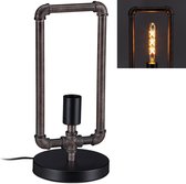 Relaxdays waterleiding tafellamp - tafellampje industrieel - e27 fitting - vintage lamp